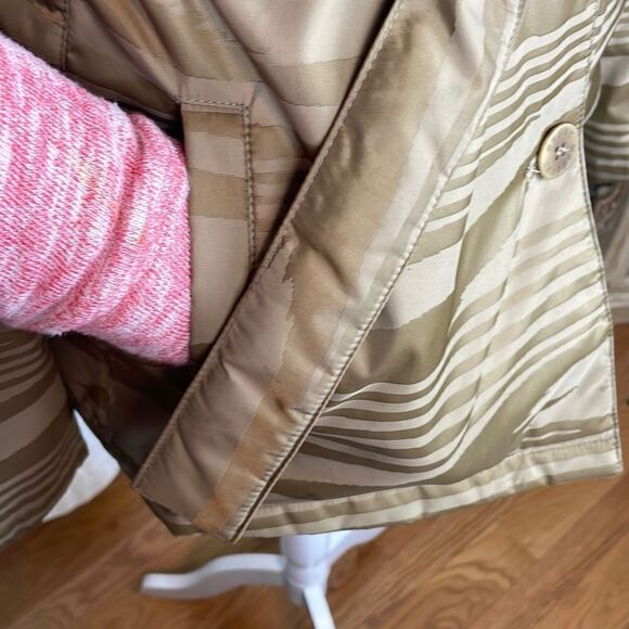 Sport Missoni Tan Wood Grain Printed Belted Lightweight Puffer Jacket sz 42 / US - Picture 8 of 12